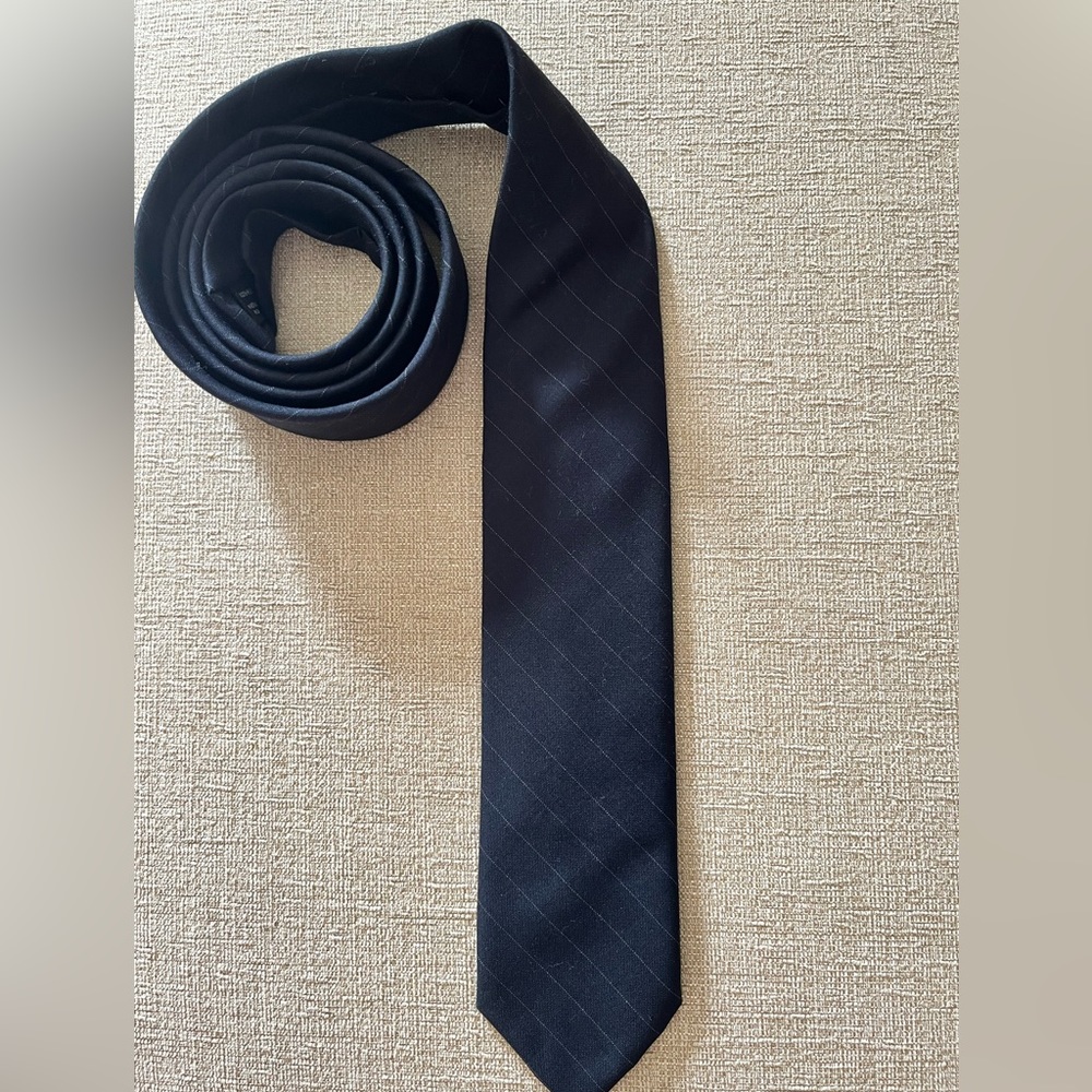 J Crew wool navy pinstripe tie